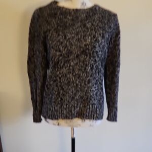 L.L. Bean Black and White Crew Neck Sweater